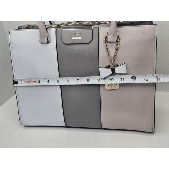 GUESS Cloud Multi Ryann Colorblock Society Carryall Tote Purse Bag Satchel - Picture 7 of 12